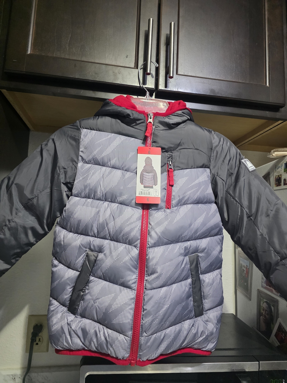 Snozu Red & Gray Puffer Jacket with Hood - Toddler Boys 6